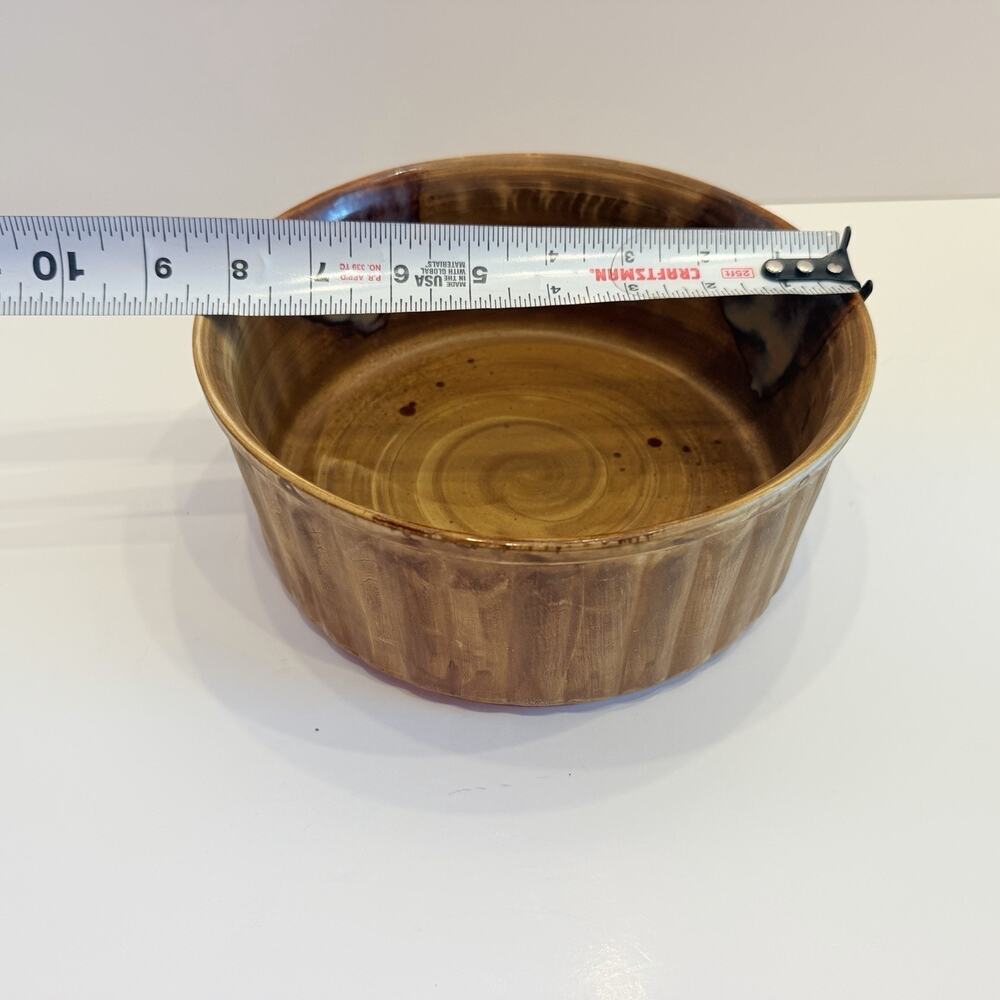 Sango Splash 4951 Stoneware 8” Storage Bowl Brown Drip Glaze - Picture 7 of 7